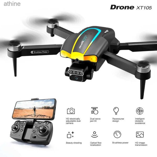 Drones XT105 pliant double Servo photographie aérienne Drone sans brosse 2.4G WiFi 6 canaux 6K 8K HD double caméra RC quadrirotor Drone jouets YQ240129