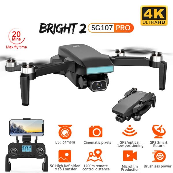 Drones Zll SG107 Mini Drone avec WiFi Professional 4K HD Dual Camera FPV Quadcopter Optical Flow Gesture Control SG107 Pro RC Dron