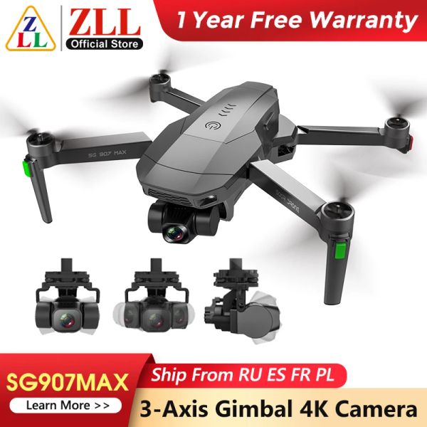 Drones ZLL SG907 MAX Drone à cardan 3 axes SG907 PRO GPS Drone 5G WIFI ESC caméra drone 4K professionnel zdalnie sterowany Quadcopter Maksym