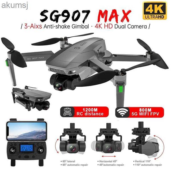 Drones ZLL SG907 MAX GPS Drone professionnel 4K HD ESC caméra 5G FPV WiFi avec vol à cardan 3 axes 25 Minutes RC quadrirotor sans brosse YQ240129