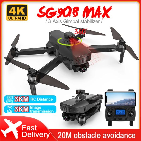 DRONES ZLL SG908 MAX DRONE 4K DRONE HD PROFESIONAL DRONE 2.4G WIFI 3AXIS SG908 PRO DRON RC 3KM DISTANCE DE VOL VS SG906 MAX2 F11S 4K