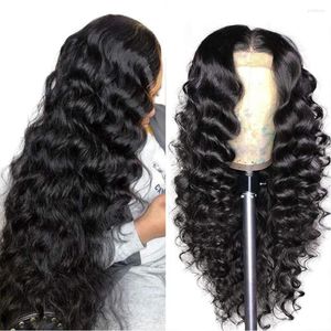 Drop 13x4 Lace Front Wig 150 180% Perruques de cheveux humains transparents 4X4 Curly Loose Wave Frontal
