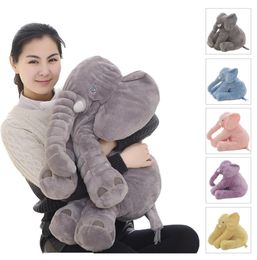 Drop 4060cm apaiser éléphant oreiller doux dormir animaux en peluche jouets en peluche bébé Playmate cadeaux pour enfants 2012221252096