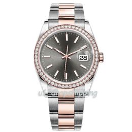 Drop - Automatic mécanical Watch Mens and Womens Watchs Diamond Mezel STRAPLE EN ACIER EN ACI