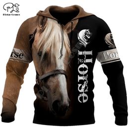 Drop Herfst Hoodies Mooie Paard 3D Gedrukt Heren Sweatshirt Unisex Streetwear Rits Pullover Casual Jas DW0184 210813