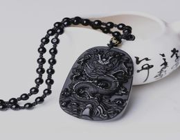 Collier Dragon obsidienne noire, pendentif en Jade, bijoux pour amoureux, amulette porte-bonheur, 2618316