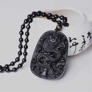 Drop Zwart Obsidiaan Draak Ketting Hanger Jade Hanger Sieraden Liefhebbers Hanger Lucky Amulet252c