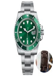 Drop Ceramic Cozel Mens Watches Mécanical en acier inoxydable Mouvement automatique Green Watch Goliding Clasp 5ATM Imperpose WR5577468