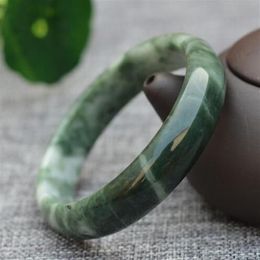 Pulseras de Jades de Guizhou verdes naturales más baratas, brazaletes redondos, regalo para mujeres, accesorios de joyería de moda Jades 347E