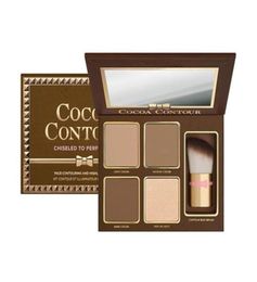 Drop COCOA Contour Kit 4 couleurs bronzants surligneurs poudre Palette couleur nue miroitant bâton cosmétiques chocolat fard à paupières5572376