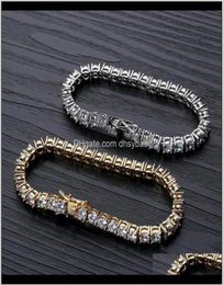 Drop levering 2021 Designer Hip Hop Jewelry Men Diamond Tennis Bracelet Iced Out Bling Bangles Love Luxury Charmarmbanden Pour HO6675057