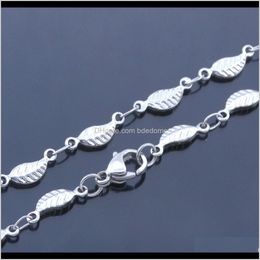 Livraison directe 2021 bijoux de mode bracelet de cheville feuilles charme bracelets de cheville en acier inoxydable étanche 9 "10" 11 "offre d'usine en gros P8Mdi