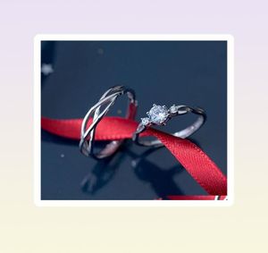 Livraison de drop 2021 Jewelry S925 Sterling Sier Zircon Line Shape Anneaux pour Couple Fashion of LFCRE4202417