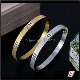 Drop levering 2021 Jinhui Luxe roestvrijstalen bangle armband trendy eenvoudige rood groen vierkante email Cz armbanden voor vrouwelijke armbanden sieraden