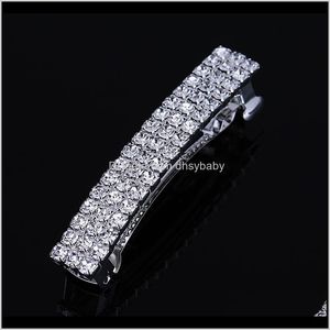 Drop levering 2021 Rhinestone Clip Barrette Mooie 3 rij mini Crystal Jewelry Hair Clips Barrettes voor vrouwen grqdk