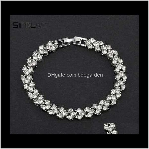 Drop Delivery 2021 Sindlan Bracelet Mode Bijoux De Mariage Simple Charme Vintage Cristal Strass Or Et Sier Manchette Bracelets Pour Femme I