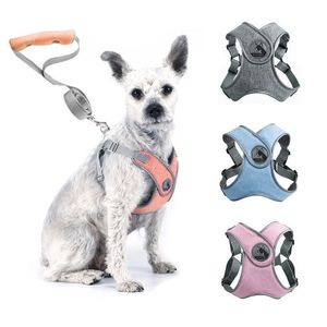 Drop Dog Harness Vest No Pull Collier de chien réfléchissant Harnais pour petits chiens moyens Harnais Gilet Chiot Chiens Sangle de poitrine 210712