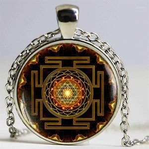 Drop Fashion Boeddhistische Sri Yantra Hanger Ketting Heilige Geometrie Sri Yantra Sieraden Sieraden Whole1201P