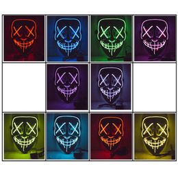 Drop Halloween Mask LED Light Up Party Masks the Purge Election Year Horror Masks Festival Cosplay Glow in Dark Nightclub7941671