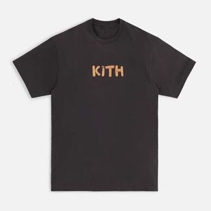 Drop kith fw tshirts de qualité correspond à la lettre de correspondance du modèle de manche courte Frenries FRIES T-shirt Kith surdimensionné pour hommes Femmes 240420