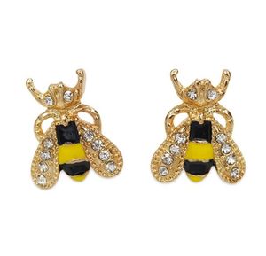 Goutte d'huile jaune Animal abeille oreille clou en alliage couleur or beaux animaux boucles d'oreilles bijoux de fête élégant abeilles boucles d'oreilles