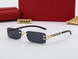 Lunettes de soleil de sport de la mode rouge pour hommes Femmes Unisexe Buffalo Horn Lunettes Mentes Femmes sans montée en crainttes Silver Gold2177967