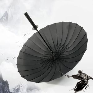 Drop Samurai Sword Umbrella Japanese Ninjalike Sun Sun Rain Straight Manchelas Long Handle Grand Windproof 240420