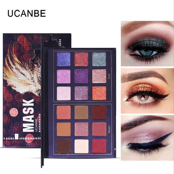 DROP ship 5 pcs/lot UCANBE masque miroitant mat ombre à paupières palette de maquillage 18 couleurs paillettes pigmentées ombre à paupières kit de cosmétiques longue durée