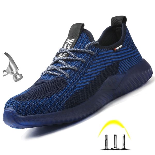 Drop envío CE Aprobado para hombre Toe Protective Anti Smashing Work Shoes Men antideslizan los zapatos de seguridad a prueba de pinchazo 210315