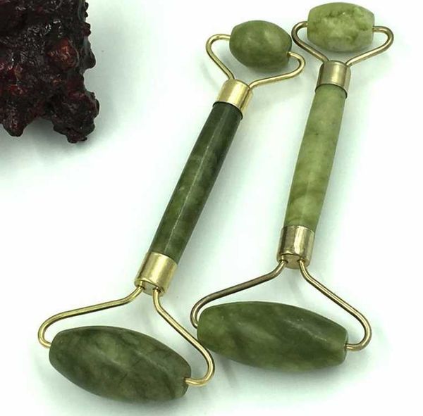 Livraison directe Epack Massage du visage rouleau de Jade Double têtes pierre de Jade lifting mains corps peau Relaxation minceur soins de santé