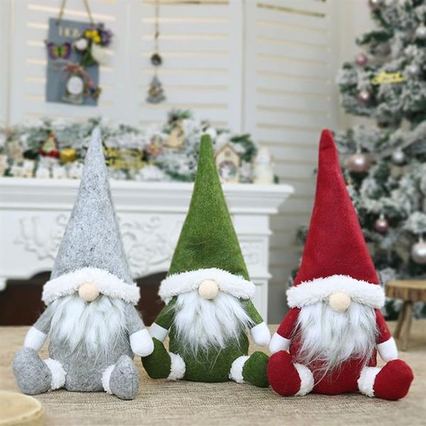 Chapeau Long de joyeux noël, poupée en peluche, père noël Gnome suédois, ornements, jouet fait à la main, décoration de fête à la maison, 244z, livraison directe
