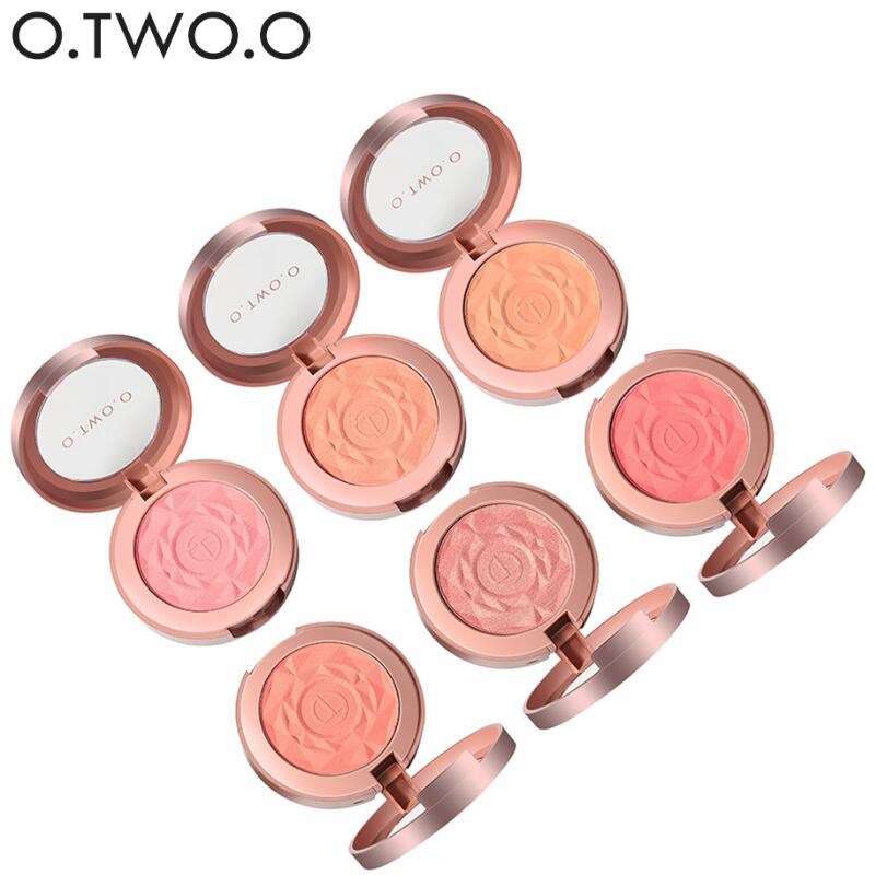 Drop ship O.TWO.O Face Fard Powder Rouge Makeup Cheek Fard Powder Minerals Palettes Fard Brush Palette Cream Natural Blush 12 pezzi