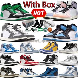 With Box High Heren Basketbalschoenen voor Dames Skyline Mocha Lucky Green Gorge University Blue Ture UNC Toe Bred Zwart Wit Chicago Heren Dames Trainers Sport Sneakers