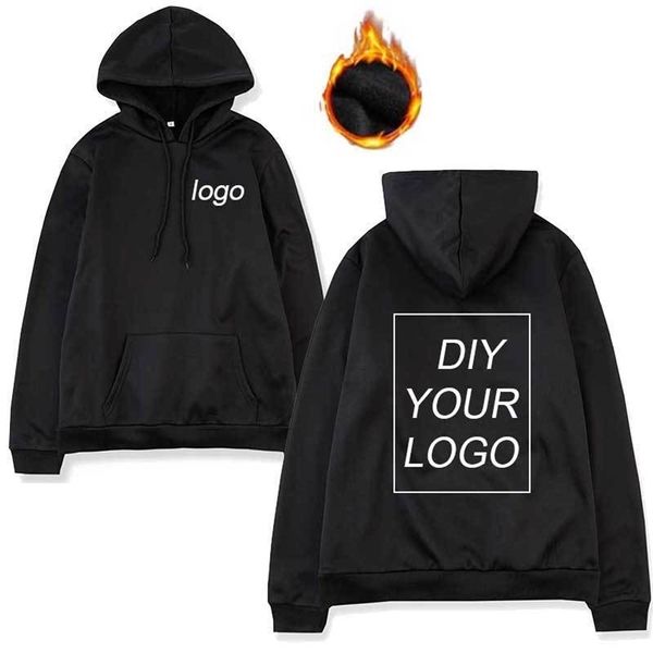 Drop Shipping personnalisé Imprimer Hoodies Unisexe En Gros DIY Sweat-shirts chauds Pulls à capuche solf Coton et polyester sans balle LJ200826