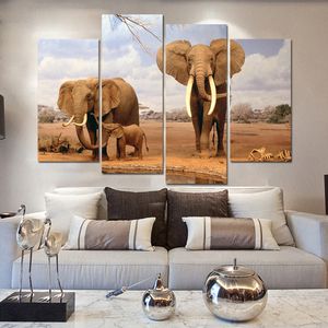 Drop-shipping frameloze grote moderne olifant olieverf Cuadros decoracion canvas muur kunst modulaire picturess voor woonkamer