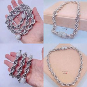 Drop Shipping Iced Moisanite Lock Sterling Sier Hip Hop Rope Corde Chain Original Qualité