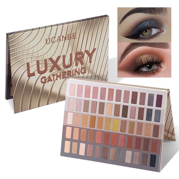 DROP shipping Luxury Gathering 60 couleurs Palette de fards à paupières Honey Shimmer Makeup Smoky Pigment longue durée Matte Eye Shadow UCANBE