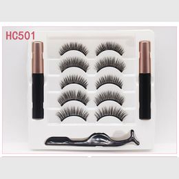 Drop Shipping Magnetische Vloeibare Eyeliner Magnetische Valse Wimpers Pincet Set 5 Magneet Valse Wimpers Set Lijm Make Up Gereedschap 4 Gratis Verzending