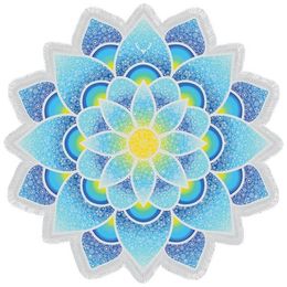 Drop Shipping Mandala Tapestry Lotus Mat Yoga Bohemian Flower Gedrukt Sjaal Sunblock Ronde Strandhanddoek met Tassel MFLA1