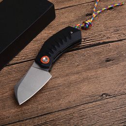 Cuchillo plegable pequeño 440C Satin Tanto Blade G10 Mango EDC Cuchillos plegables de bolsillo 2 manijas de color