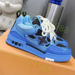 2024 Skate Schoenen Heren Designer Loopschoenen Chunky Platform Defender Mode Reliëf Rubber Echt Leer Sneakers Trainer Tenis Casual Schoen 36-45 Z39