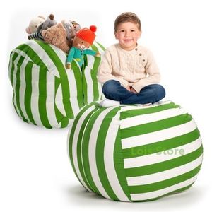 Drop Stuffed Animal Bag Storage Bean Bag Enfants Jouent Jouets Organisateur Toile Sac Stuff n Sit Y200714