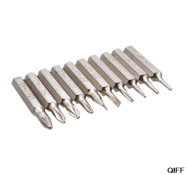 Drop ShipWhole 10 pièces 28mm tournevis de précision magnétique jeu d'embouts outil de réparation de tête hexagonale Torx multifonctionnel juin 254492859