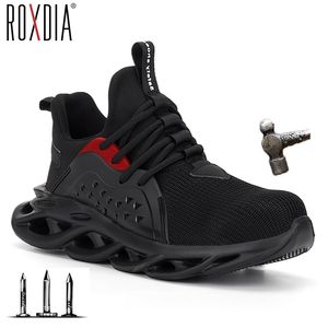 Drop Steel Teen Cap Mannen Veiligheidsschoenen Werk Sneaker Laarzen Plus Size 36-48 Ademende Outdoor Roxdia Merk RXM164 211217