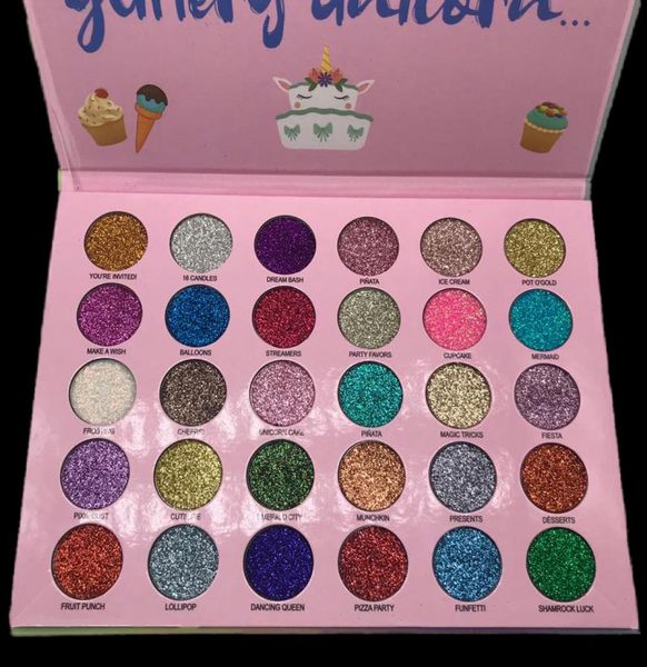 Palette de fards à paupières imperméable de 30 couleurs Happy Unicorn Glitter Party Glitter Eye Pressed Powder Makeup1399652