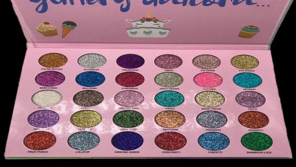 Palette de fards à paupières à 30 couleurs étanche à 30 couleurs Happy Unicorn paillette Party Glitter Eye Pressed Powder Makeup9509506