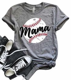 Drop Women Baseball Mom Mama Letter Print T-shirt T-shirt à manches courtes TE-shirt T-shirt plus taille pour 2019 Femmes décontractées T-shirt Y4981961