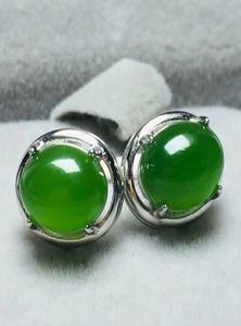 Drop Women039s Oreille Dangler Green Nephrite Jade Egg Strop Gift pour Femme039 Fine Jewelry9051047