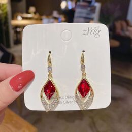 Druppeltjes bengelen oorbellen voor vrouwen elegante kristal glanzende lange hangende oorbellen mode bruiloftsfeestje sieraden