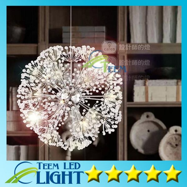 droplight 47 CM Européen De Luxe Créatif Pissenlit LED Lustres En Cristal Moderne Minimaliste K9 Cristal Pendentif Lumière Salon Lumières